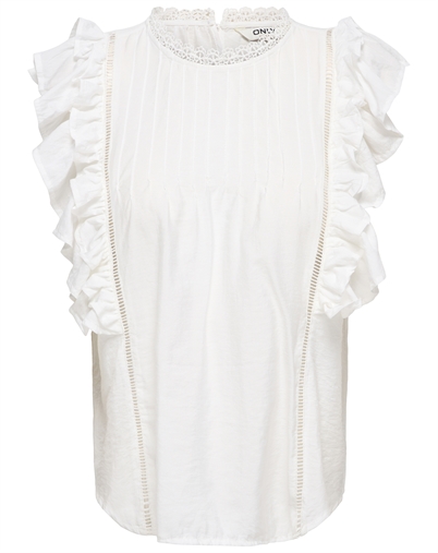 Only - ONLLuna Frill Top - Cloud Dancer